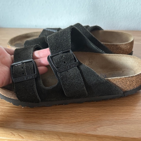 Birkenstock Size 37 Black Suede Arizona Double Strap Sandals - Picture 3 of 5